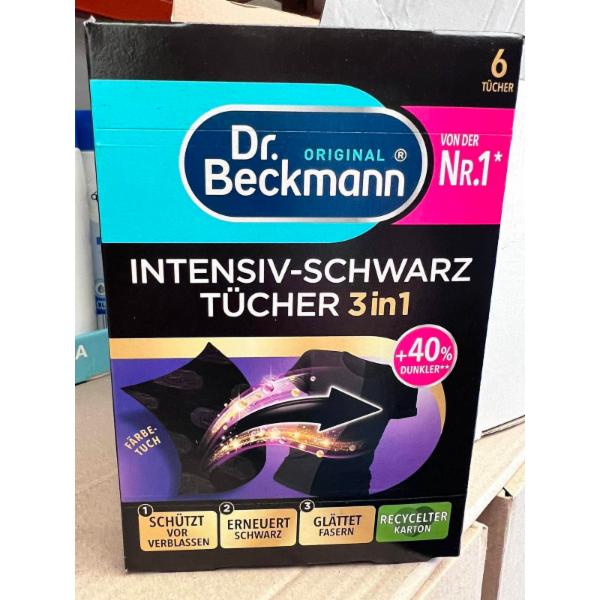 Dr. Beckmann Intensiv-Schwarz Tucher 3 in 1 (8 шт.), Dr. Beckmann з щіткою (для м’яких меблів) 400 ml, Dr. Beckmann з щіткою (для килимів) 650 ml, Dr. Beckmann (від дезодорантів та поту) 250 g, Dr. Beckmann Summer Lemon 20 шт. 44 g, Dr. Beckmann Spring Fresh 20 шт. 44 g, Dr. Beckmann WC Citrus Sensation 20 шт. 44 g, Dr. Beckmann WC Ocean Breeze 20 шт. 44 g, Dr. Beckmann Magic Leaves Sensitiv 25 шт. 100 g, Dr. Beckmann Gallseife 100 g, Dr. Beckmann Waschmashchinen Reiniger 3 шт. 20 g, Dr. Beckmann з парфумованим ополіскувачем 50 ml, Dr. Beckmann Farb&Shumtz 35 шт. none, Dr. Beckmann (колор) Magic Leaves, 25шт. none, Dr. Beckmann (універсал) Magic Leaves, 25шт. none, Dr. Beckmann Farb&Schmutz, 40шт. none, Dr. Beckmann Super Weiss, 2x40g. 80 g, Dr. Beckmann Backofen&Grill Power Gel 375 ml, Dr. Beckmann машини Maschinen Entkalker, 2x50g. 100 g, Dr. Beckmann для відбілення фіранок Gardinen Weiss, 3x40g 120 g, Dr. Beckmann Aktivkohle WC-Schaum, 3x100g 300 g, Dr. Beckmann Kuhlschrank 250 ml, Dr. Beckmann Express Fleckenstift 9 ml, Dr. Beckmann Hygiene-Reiniger 250 g, Dr. Beckmann для відбілювання та відновлення кольору Intensiv Entfarber 200 g, Dr. Beckmann Glanz Glaskeramik 250 ml, Dr. Beckmann Geruchs-Entferner 500 ml, Dr. Beckmann Waschmachinen Pflege 250 ml, Dr. Beckmann Kuhlschrank-Friche (Лимон) 40 g, Dr. Beckmann Glasskeramik 250 ml, Dr. Beckmann Hygiene-Reiniger 75 g, Dr. Beckmann Kuchen-Reiniger 500 ml, Dr. Beckmann Intensiv Kalker 250 ml, Dr. Beckmann Flechenschaum Oxi-Power 500 ml, Dr. Beckmann Glanz Glazkeramik 250 ml, Dr. Beckmann (універсальний) Putzstein 550 g, Dr. Beckmann для виведення плям (колор) Fleckensalz 400 g, Dr. Beckmann Kaffeenaschinen (6 шт.) none, Dr. Beckmann Pen&Ink 50 ml, Dr. Beckmann Nature&Cosmetics 50 ml, Dr. Beckmann Stain Devils Oils 50 ml, Dr. Beckmann Spring 250 ml, Dr. Beckmann Fresh 250 ml, Dr. Beckmann Rose 250 ml, Dr. Beckmann Summer 250 ml, Dr. Beckmann Gallseife 250 ml, Dr. Beckmann Blut & Eiweisshaltiges 50 ml, Dr. Beckmann Obst &Getranke 50 ml, Dr. Beckmann Deo & Rost 50 ml, Dr. Beckmann Fat & Sausen 50 ml, Dr. Beckmann Buro & Heimwerken 50 ml, Dr. Beckmann Farb&Schmutz, 20шт. none, Dr. Beckmann Gallseife (спрей) 250 ml, Dr. Beckmann Fleckensalz  Aktivweis 400 g